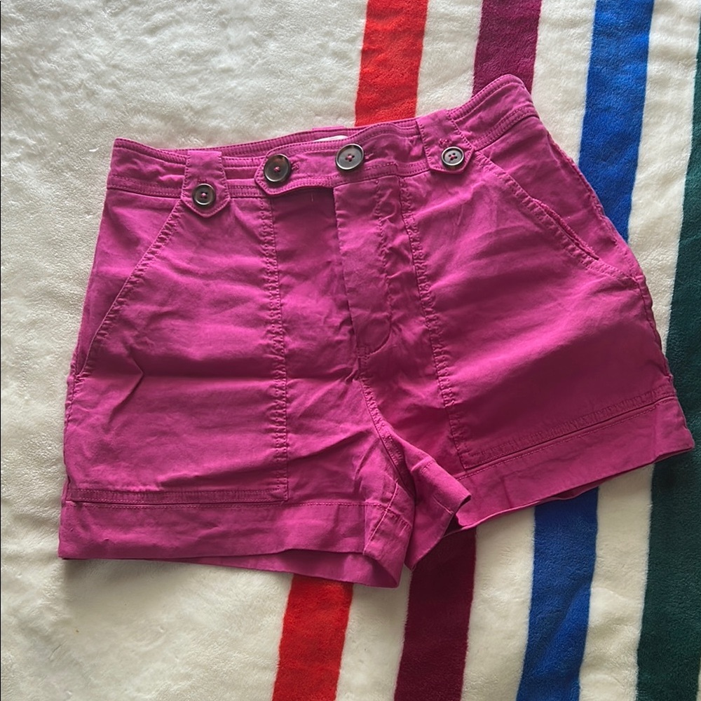 Anthropologie Pink Cargo Shorts with Tailored Design